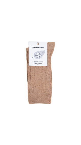 Homecore - Wool Silk socks - Ash Brown