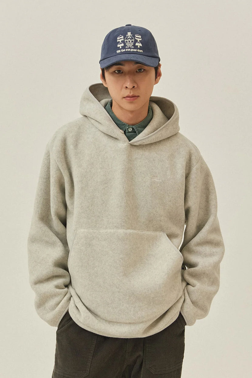Sunrise Fleece Button Hoodie - White