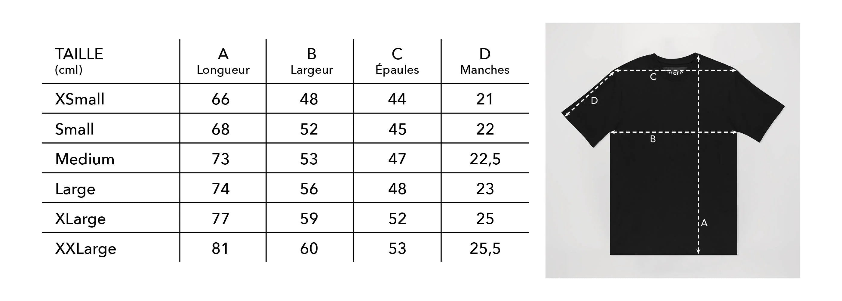 Guide des tailles