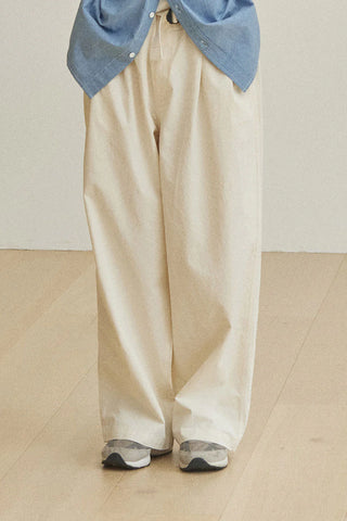 Kappy - Two Tuck Wide Pants - Cream
