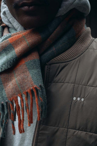 LATER... - Écharpe Tartan - Orange & Vert