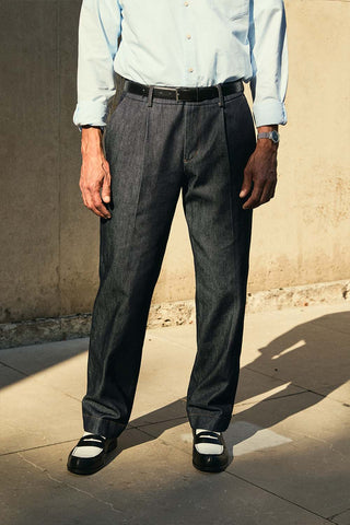 Later - Jean Flot denim brut - Bleu nuit