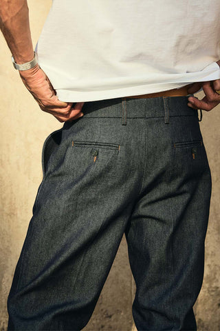 Later - Jean Flot denim brut - Bleu nuit
