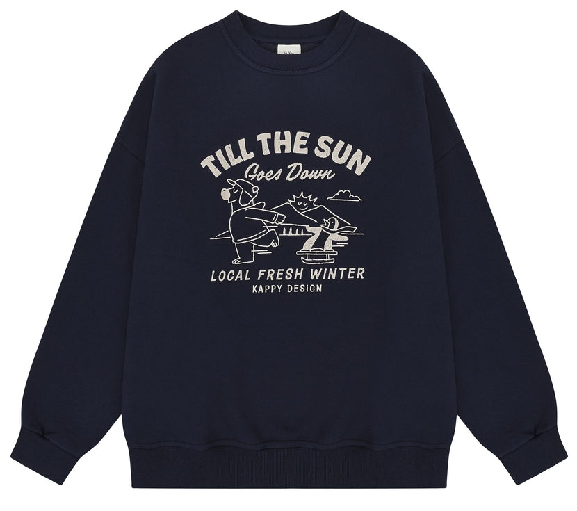 Kappy - Bear Fluff Sweat Shirt - Navy
