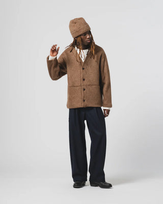 Eat Dust - V Neck Cardigan Baseball - Brown