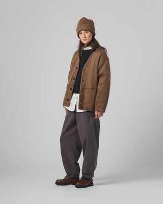 Eat Dust - V Neck Cardigan Baseball - Brown