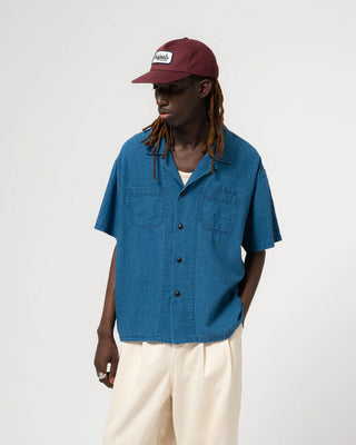 Eat Dust - Aloha Shirt Linen Cotton - Denim Blue