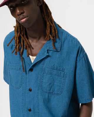 Eat Dust - Aloha Shirt Linen Cotton - Denim Blue