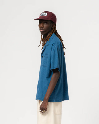 Eat Dust - Aloha Shirt Linen Cotton - Denim Blue