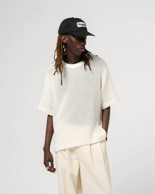 Eat dust - Boxy T-shirt Treillis Cotton - Ecru