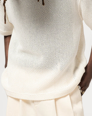 Eat dust - Boxy T-shirt Treillis Cotton - Ecru