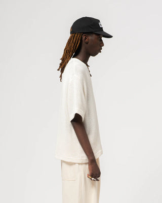 Eat dust - Boxy T-shirt Treillis Cotton - Ecru