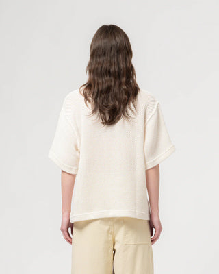 Eat dust - Boxy T-shirt Treillis Cotton - Ecru