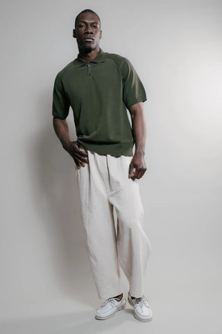 Nitto knitwear - SEVAN polo - kaki