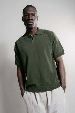 Nitto knitwear - SEVAN polo - kaki