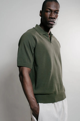 Nitto knitwear - SEVAN polo - kaki