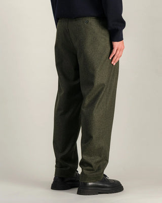 Double Pleats Flannel pants - Olive