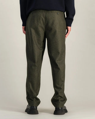 Double Pleats Flannel pants - Olive