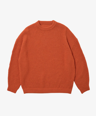 Sillage - Super Fine Wool Ribbed Crew Orange