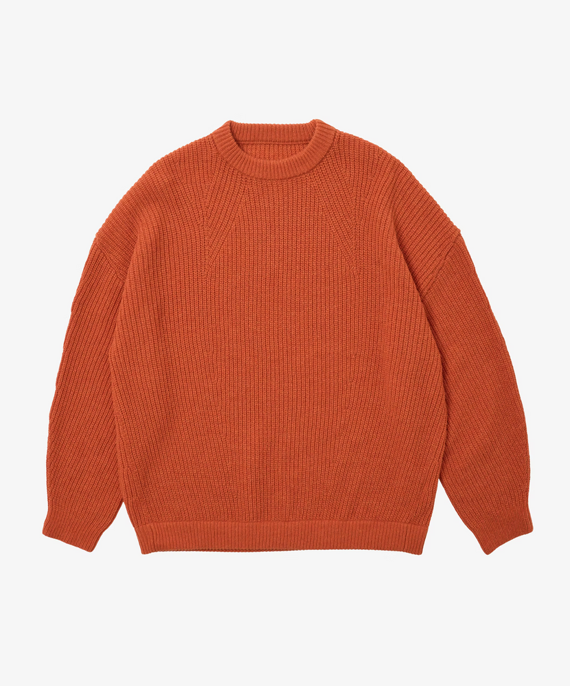 Sillage - Super Fine Wool Ribbed Crew Orange