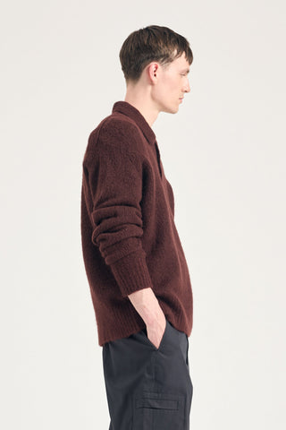 Norse Projects - Rasmus Relaxed Brushed polo - Mahogany