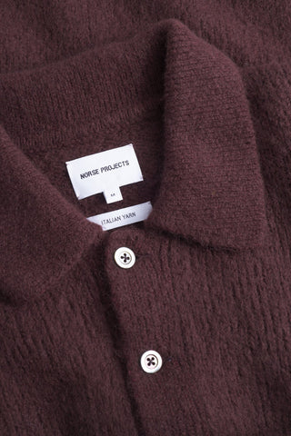 Norse Projects - Rasmus Relaxed Brushed polo - Mahogany