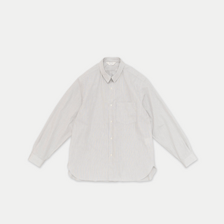 Still by Hand - Regular collar shirt - Grey stripe