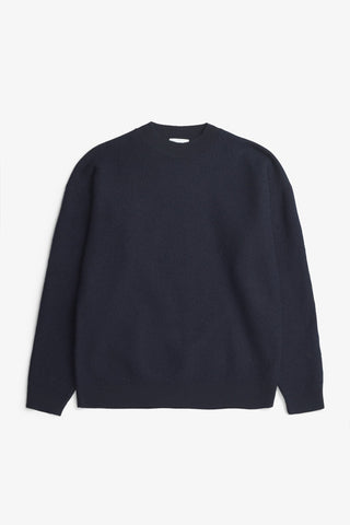 Norse Projects - Rom Boiled Wool Crewneck - Dark Navy