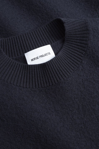 Norse Projects - Rom Boiled Wool Crewneck - Dark Navy