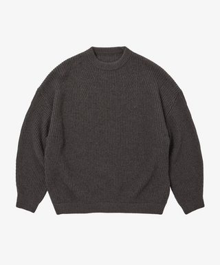 Sillage - Super Fine Wool Ribbed Crew Anthracite