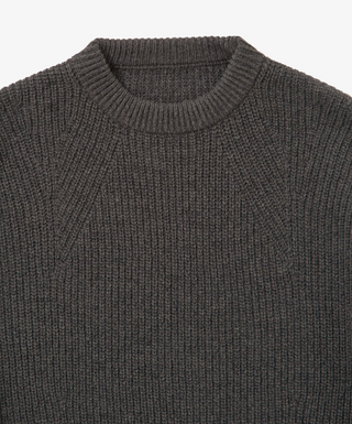 Sillage - Super Fine Wool Ribbed Crew Anthracite